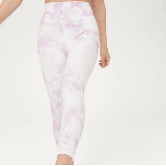 aerie Pants Jumpsuits Aerie Offline Tie Dye Marble Print Seamless Leggings Tights Purple White Small Poshmark